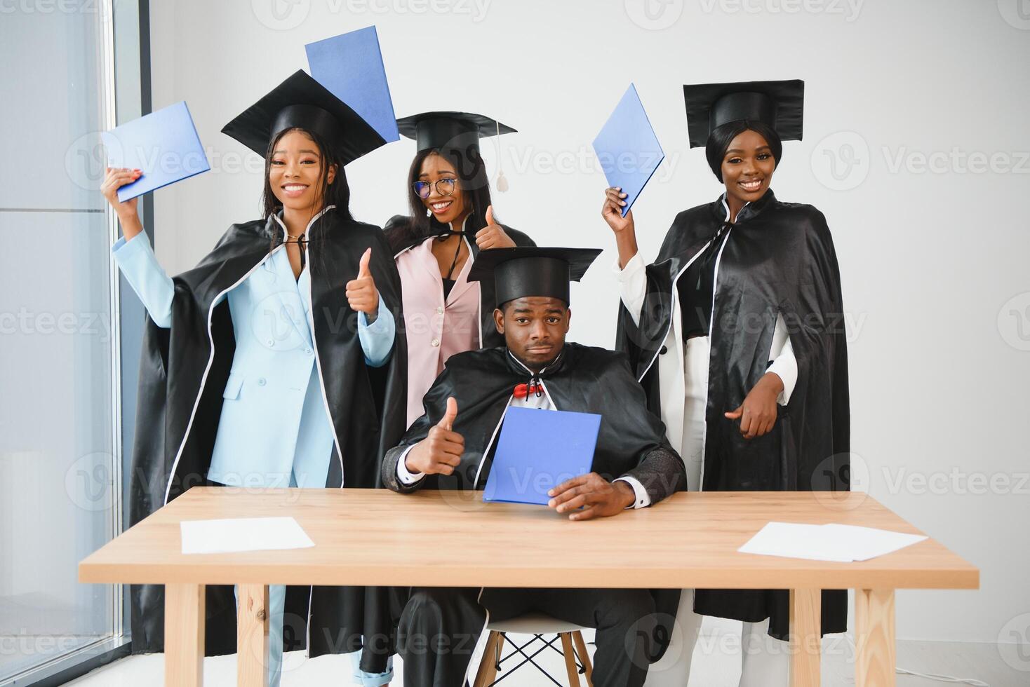 group of multicultural university graduates. photo