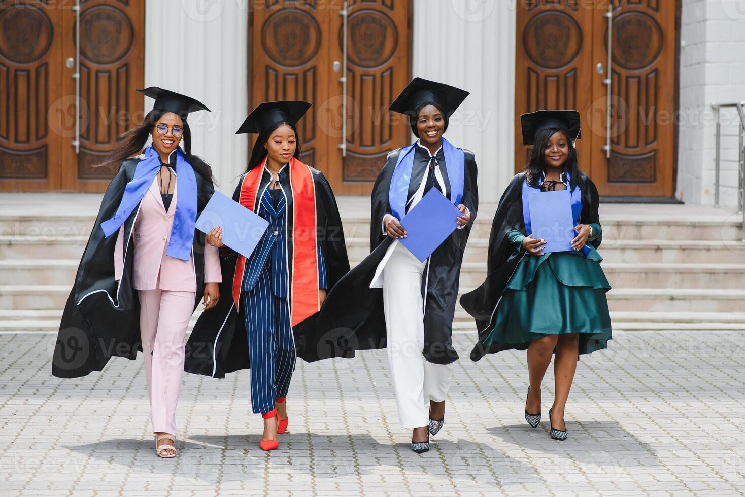 group of multicultural university graduates. photo
