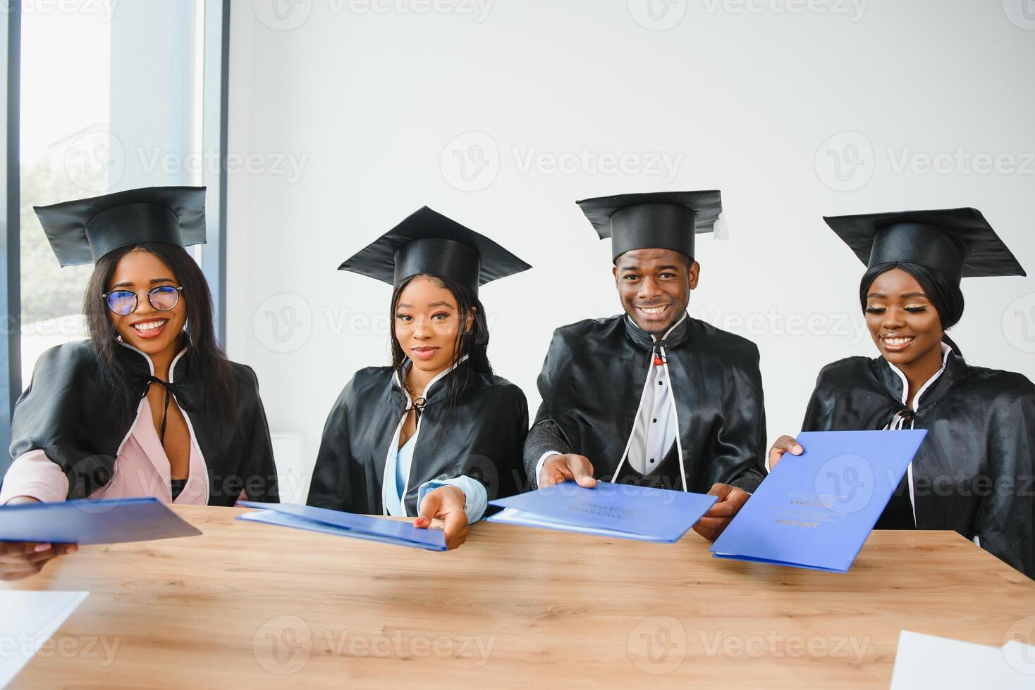group of multicultural university graduates. photo