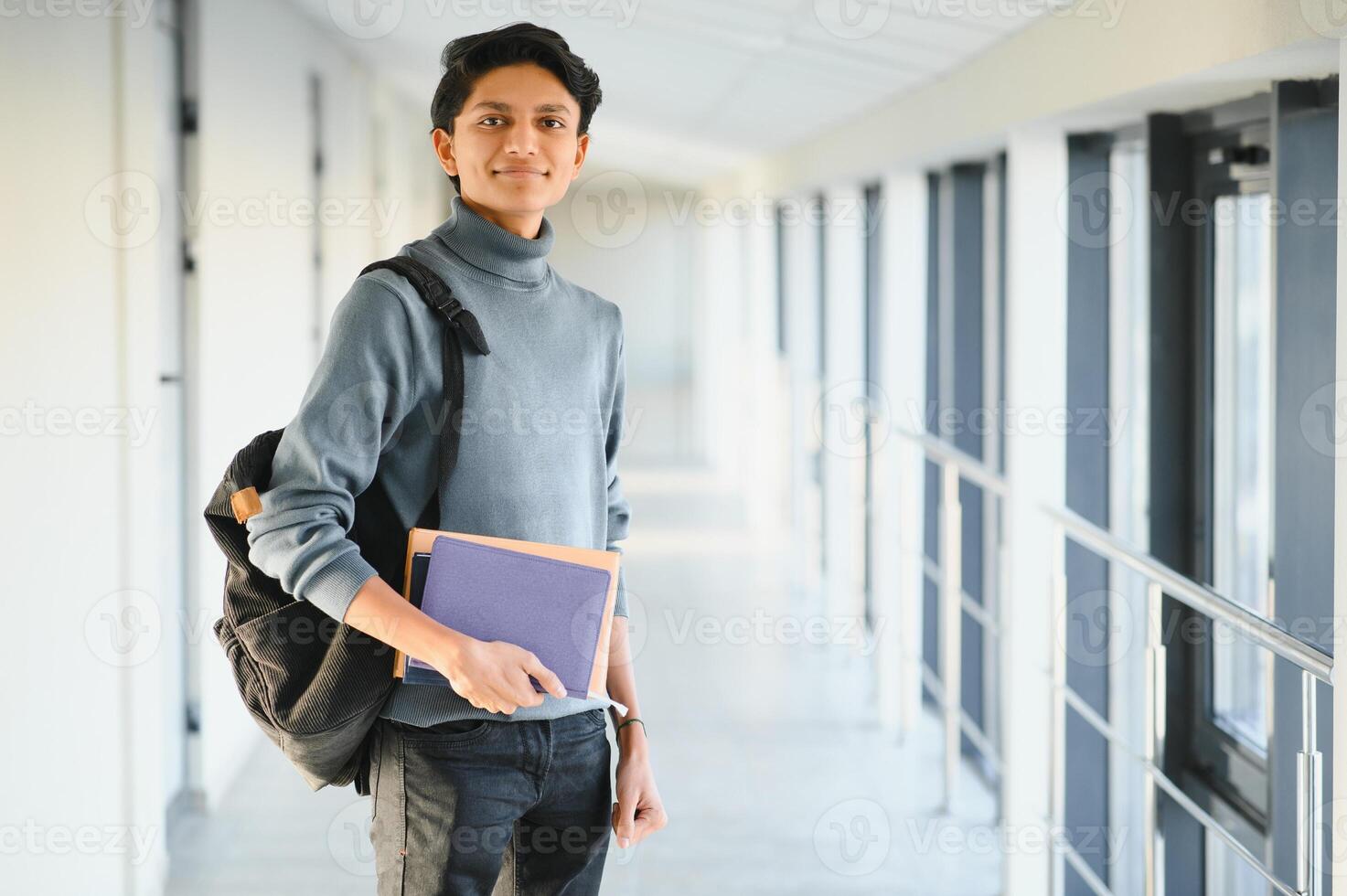 indian guy student at university. photo