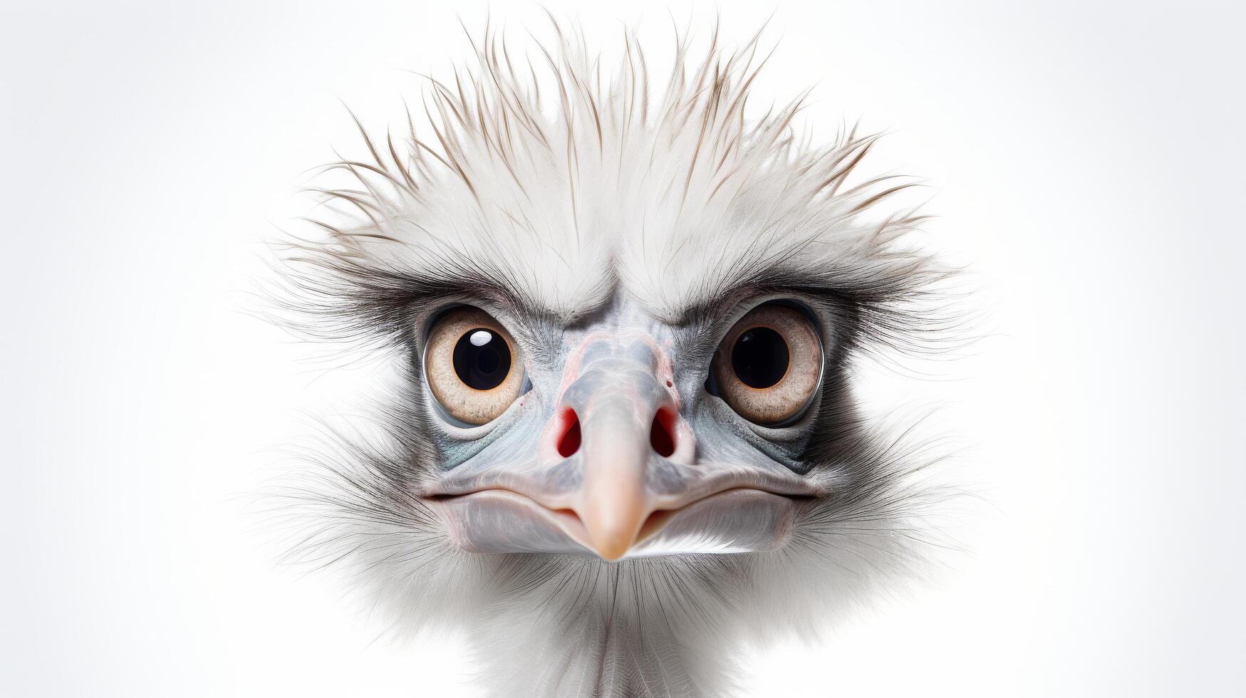 Minimalist Ostrich Illustration on a white background photo
