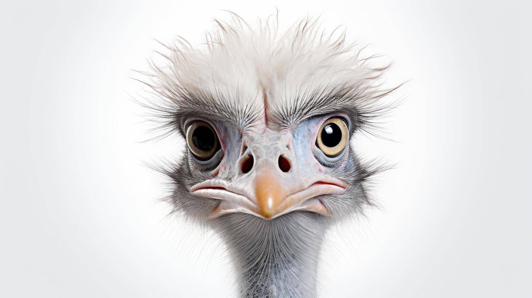 Minimalist Ostrich Illustration on a white background photo