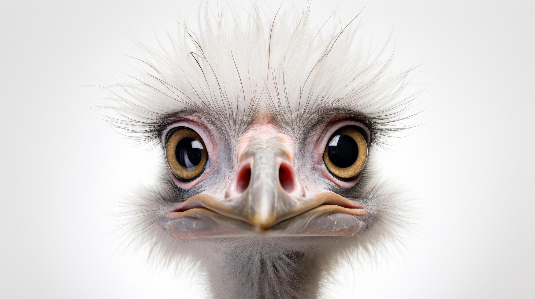 Ostrich Bird on a white background photo