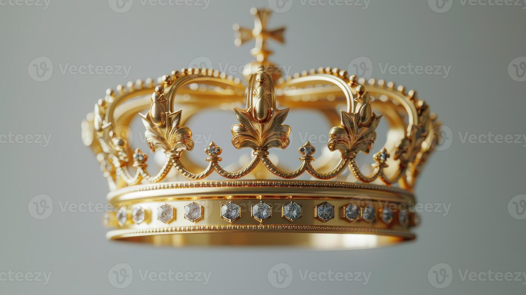 Exquisite Golden Crown Adorned With Brilliant Gems Captured in A Luxurious Studio Setting. photo