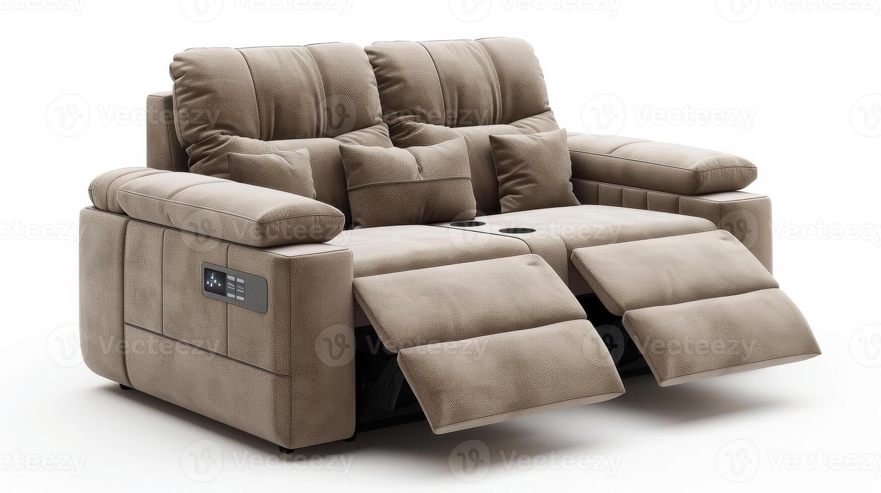 Stylish Reclining Sofa in a Cozy Living Room Setting With Soft Textures and Elegant Design. photo