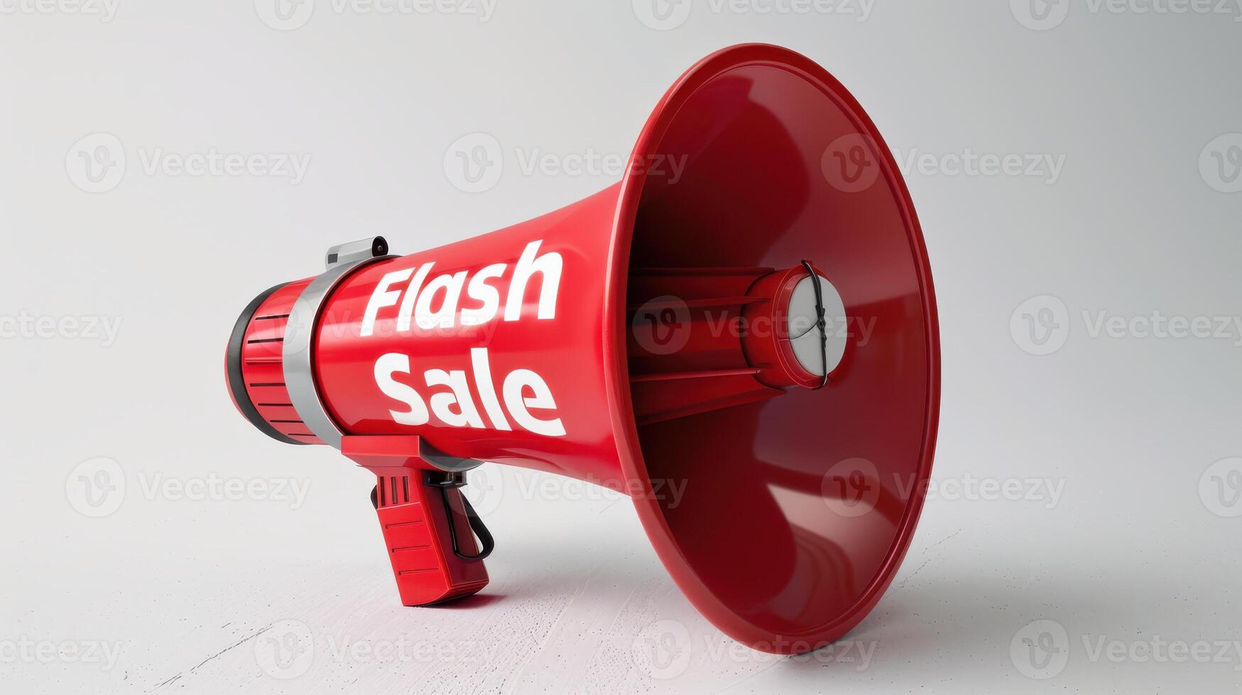 Attention-Grabbing Megaphone Promoting Exciting Flash Sale at a Bustling Street Market. photo