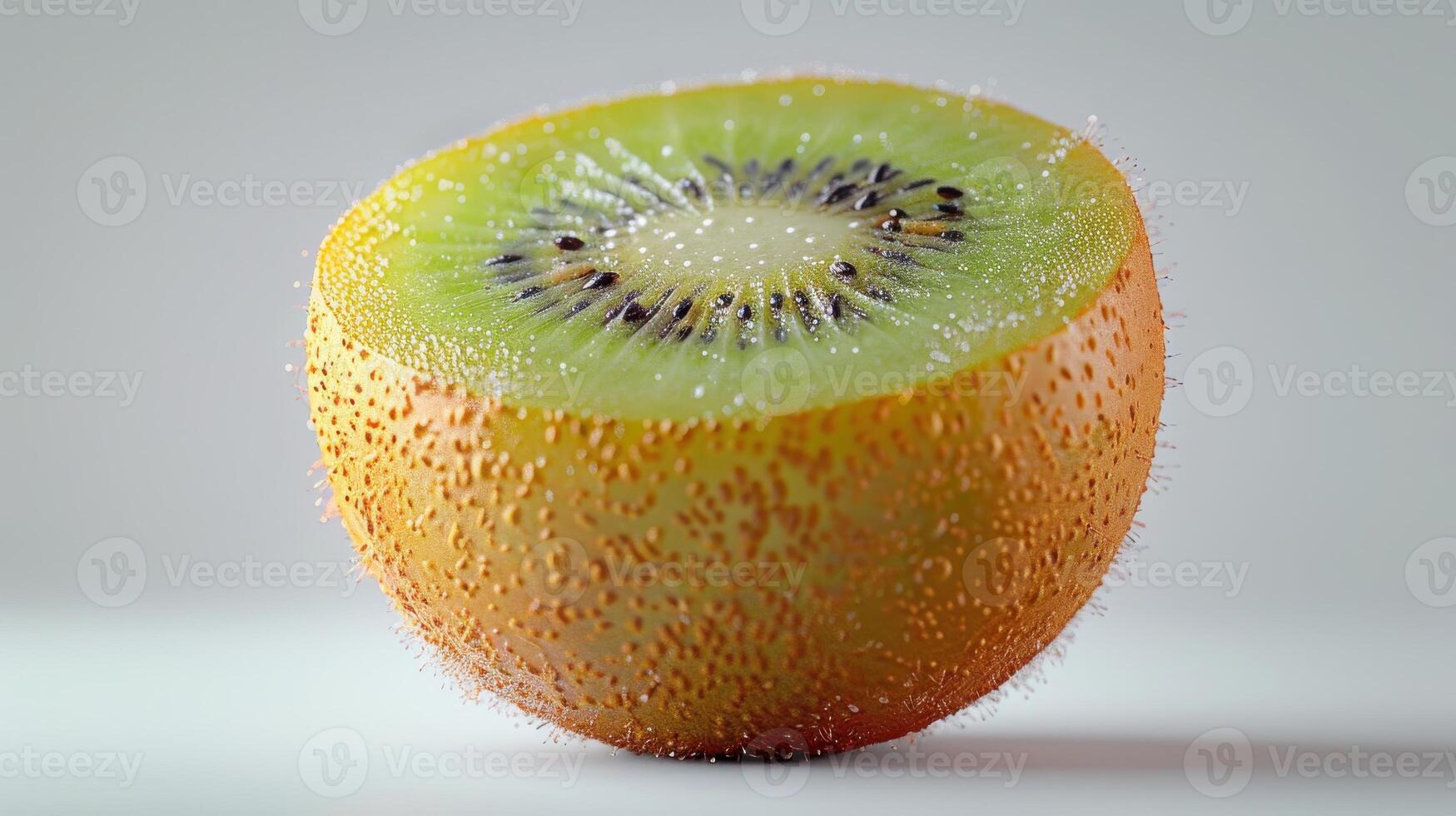 Freshly Cut Kiwi Fruit Displayed on White Background With Juicy Texture and Vibrant Color Enhancing the Appeal for Healthy Eating. photo