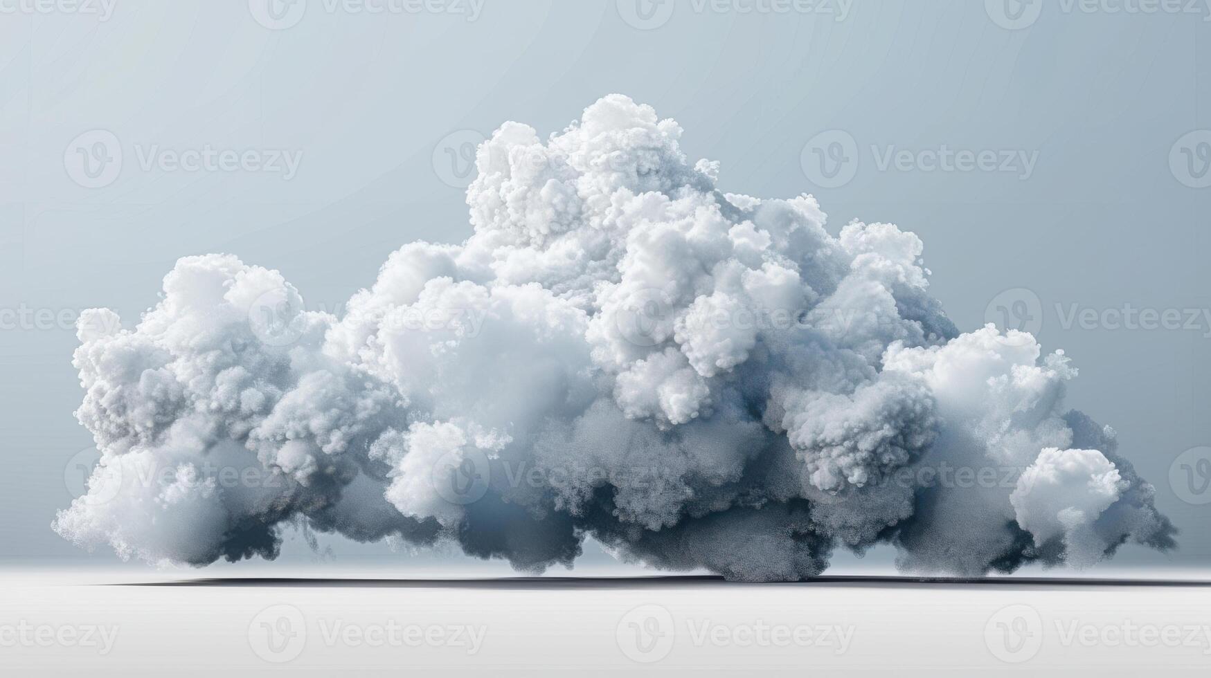 Fluffy White Clouds Accumulate in the Sky Overhead on a Bright Day. photo