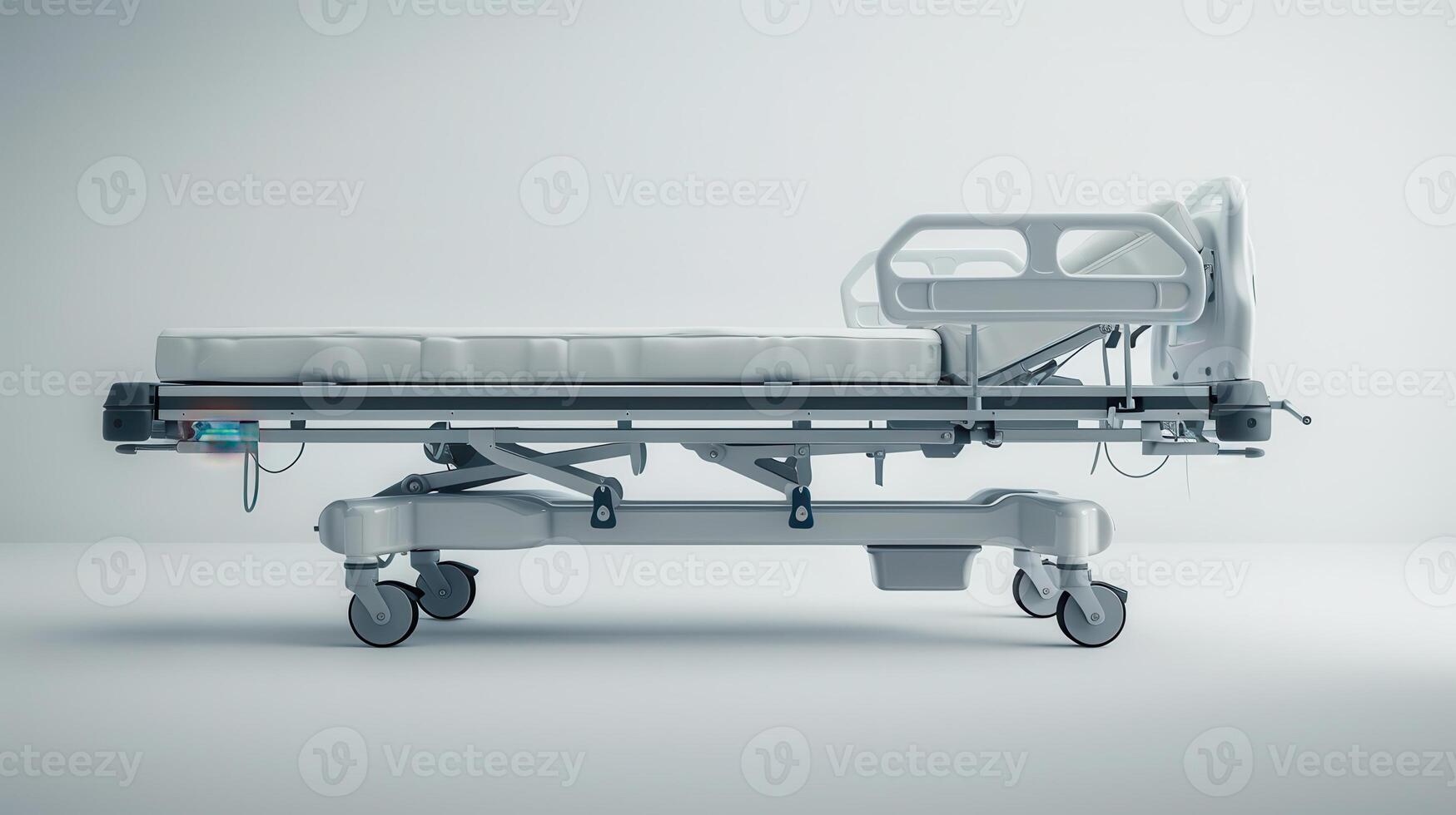 Modern Hospital Bed Designed for Patient Comfort and Care, With Adjustable Features and Smooth Mobility for Medical Facilities. photo
