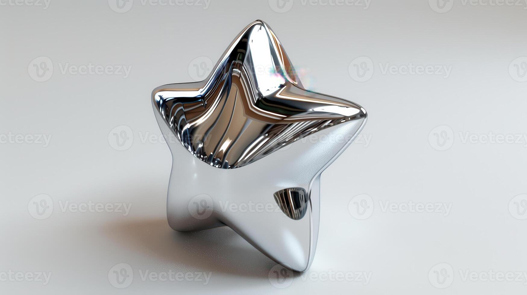 Shiny Star-Shaped Decorative Object Displayed on a Bright White Surface in Modern Interior Setting. photo