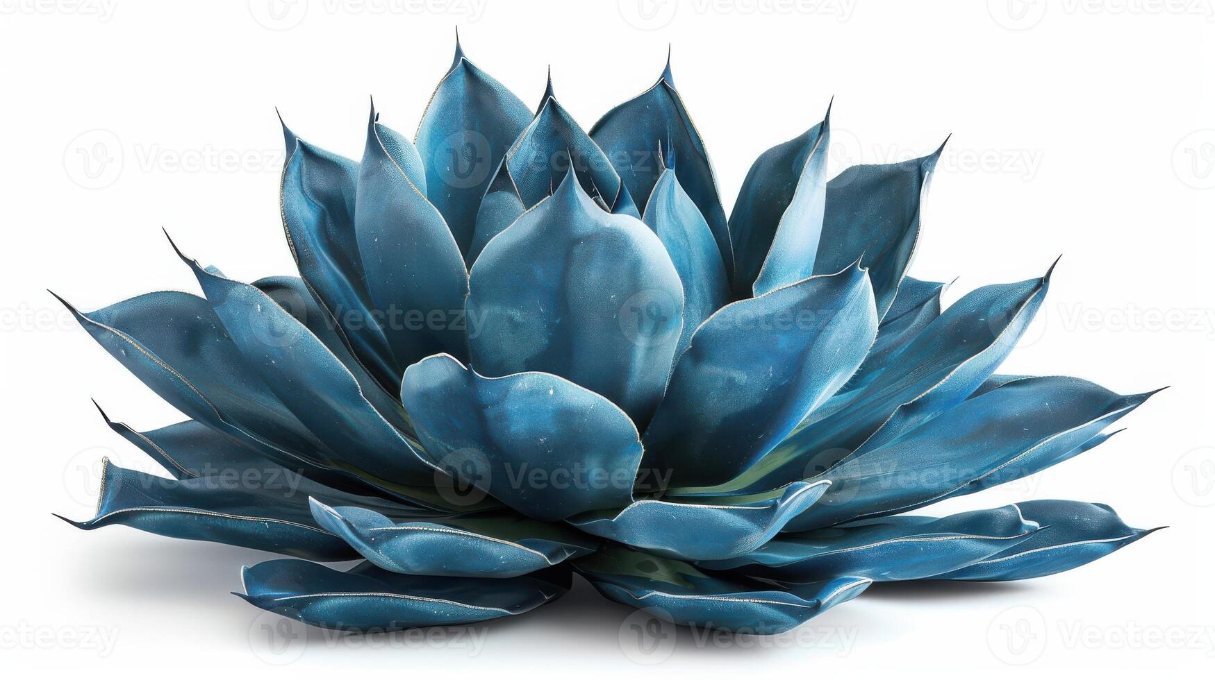 Vibrant Blue Agave Plant Thriving in Natural Habitat Under Bright Sunlight. photo