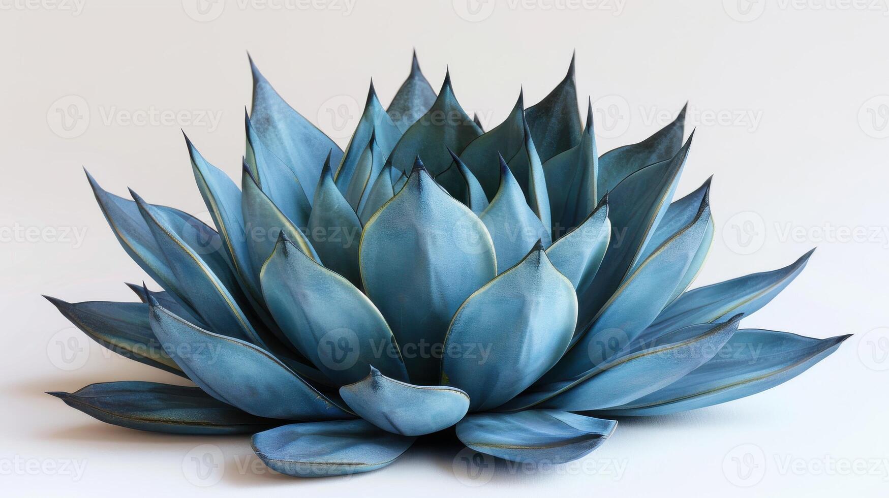 Blue Agave Plant Captured in Bright Lighting Against a Simple Background. photo
