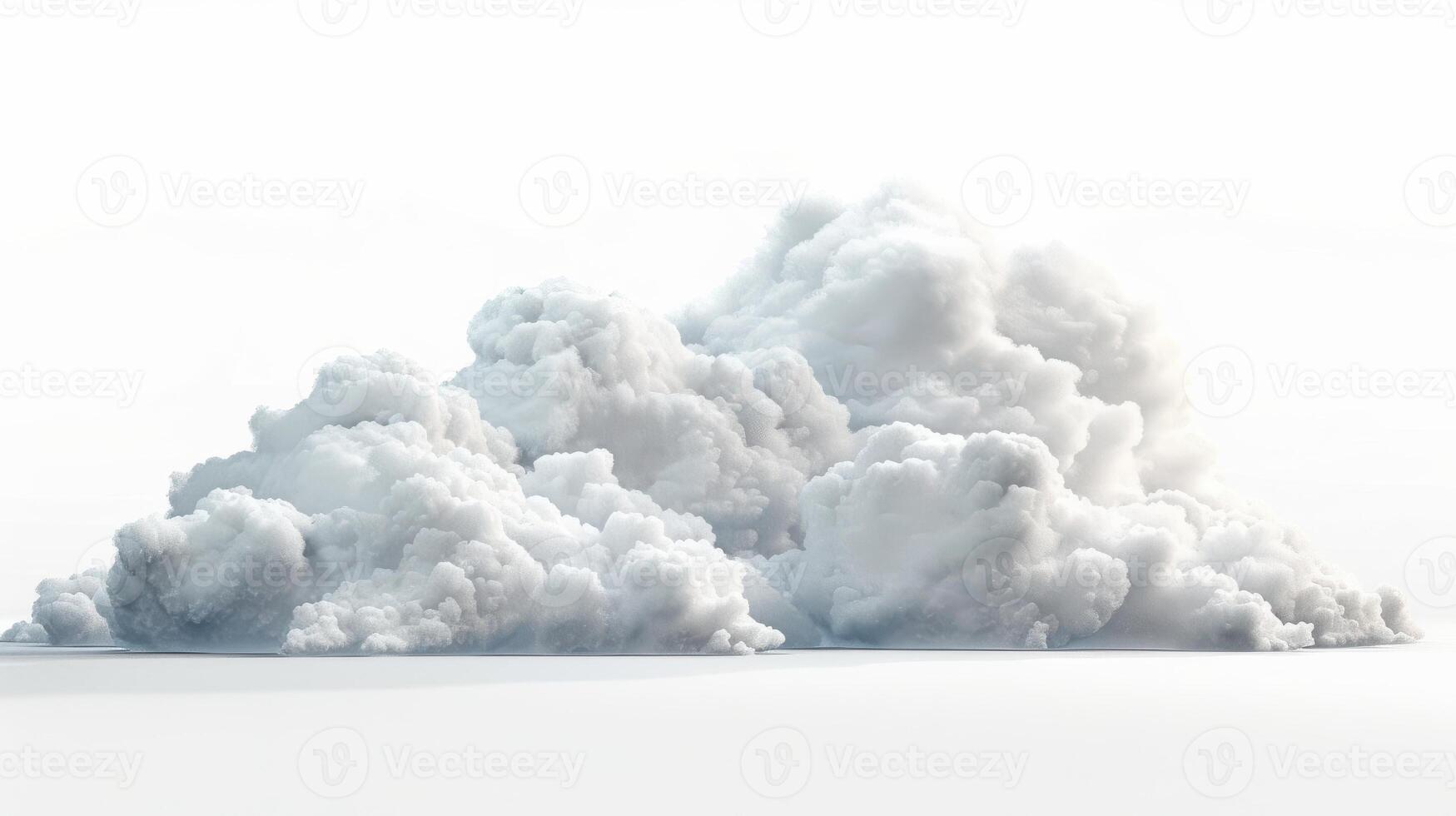 Fluffy White Clouds Floating Against a Clear Sky on a Bright Day. photo