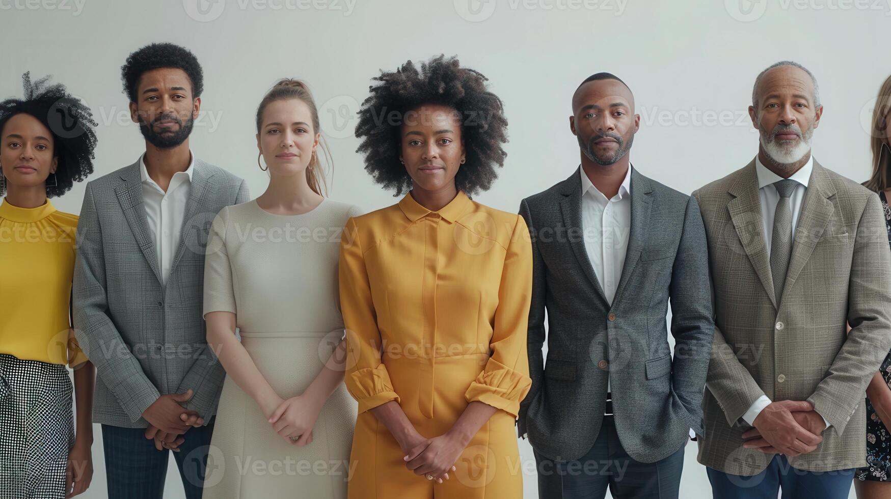 Diverse Group of Professionals Standing Together in a Modern Office Space During Daylight photo