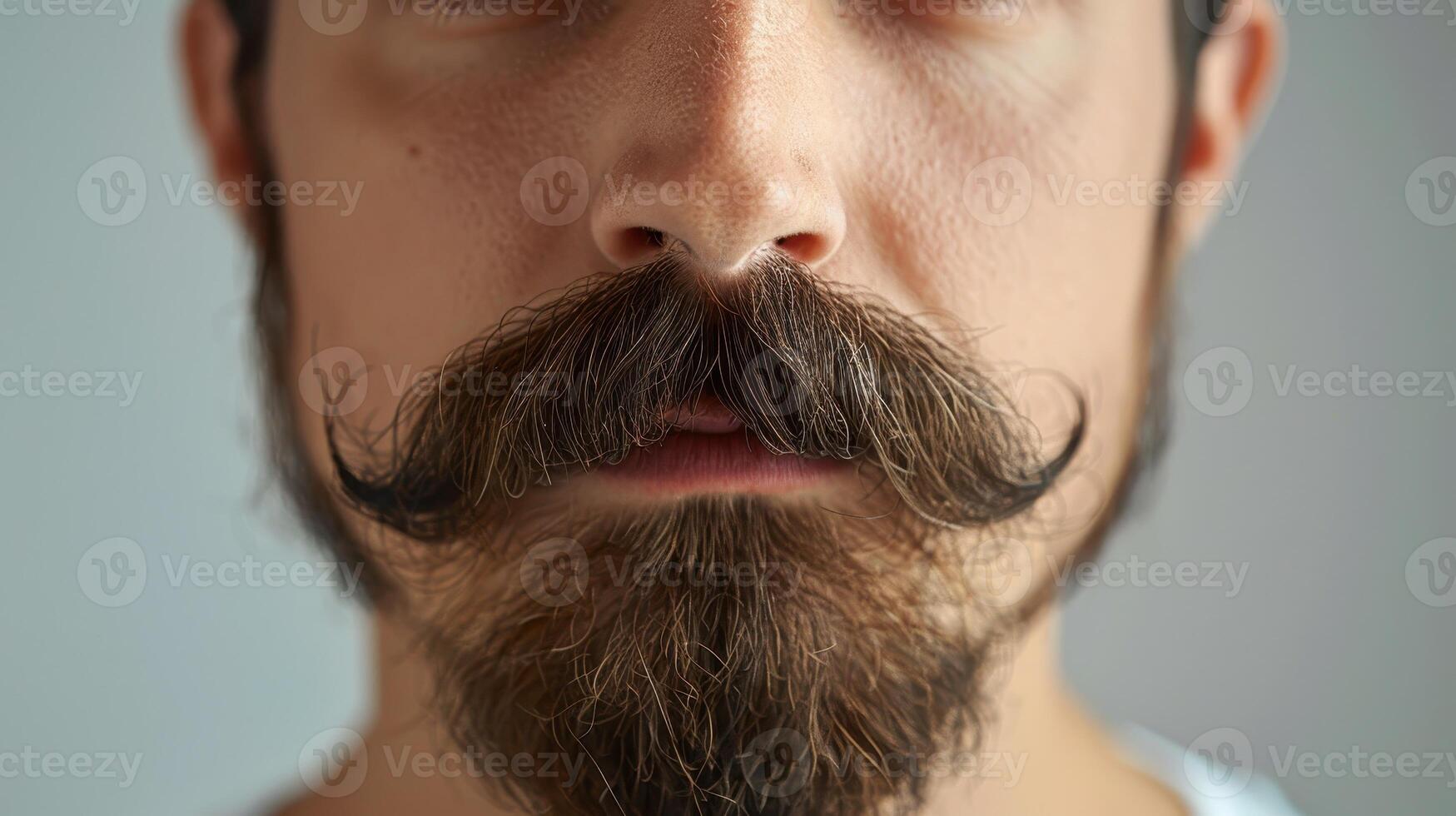 A Close-Up Portrait of a Man With an Impressive Mustache and Full Beard in Natural Light photo