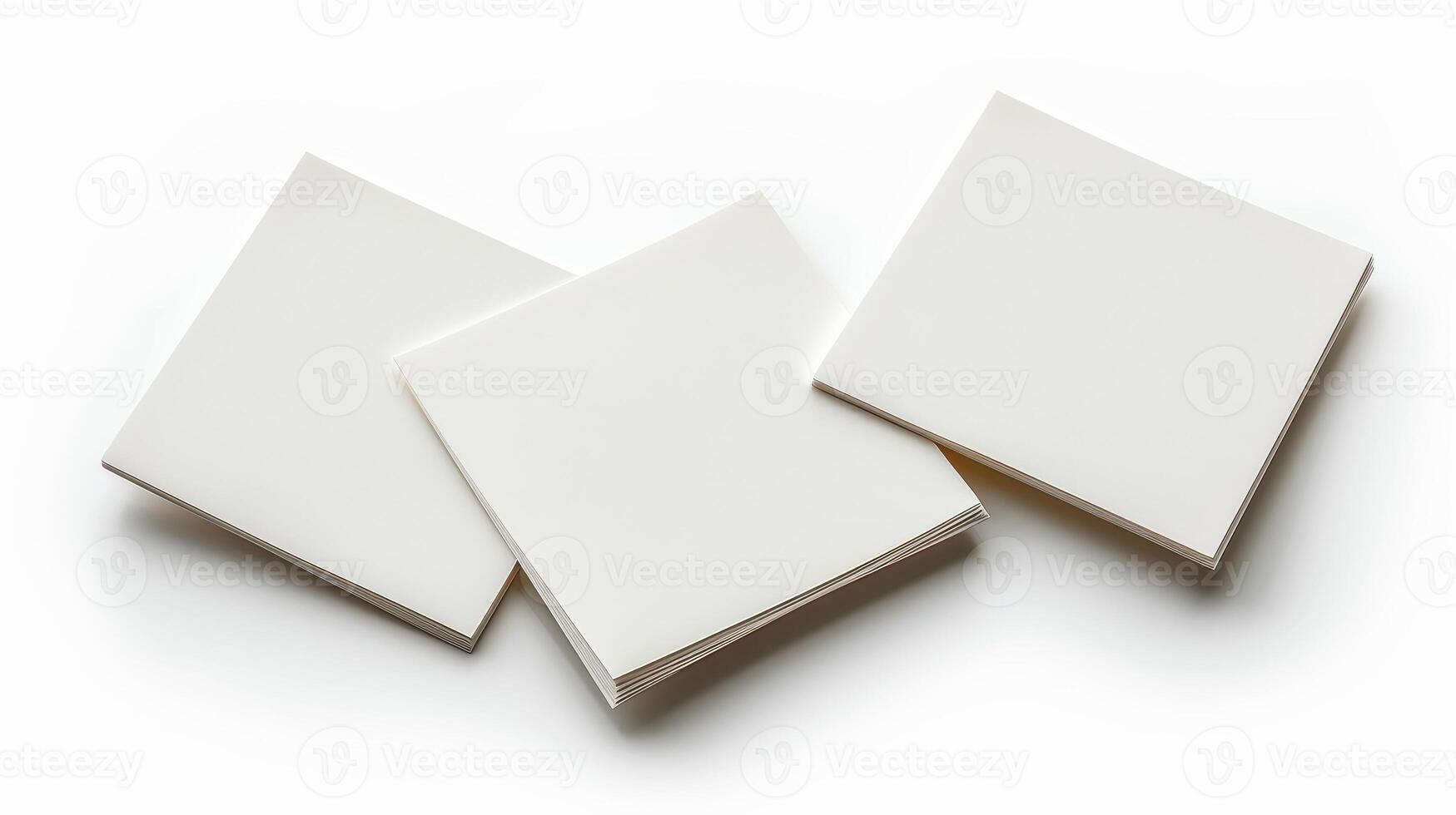 Blank White Notepads Stacked for Creative Writing and Brainstorming Sessions in a Bright Workspace photo