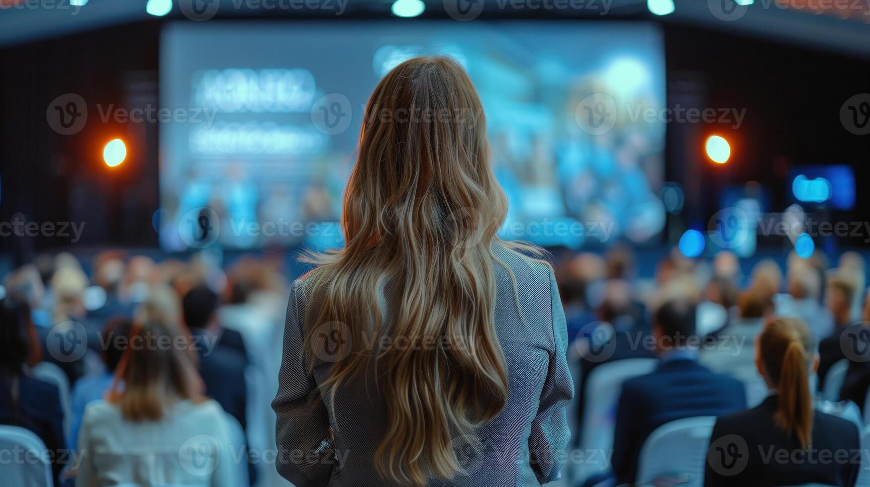 Engaged Audience at a Professional Conference in a Bustling Convention Center During the Afternoon Session photo