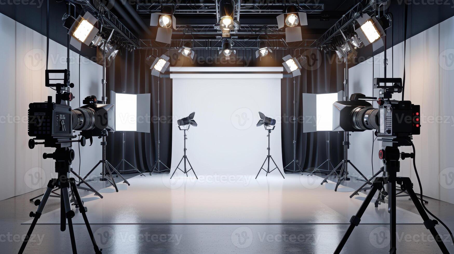 Creative Photography Studio Setup Featuring Professional Lighting and Equipment for Captivating Portraits photo