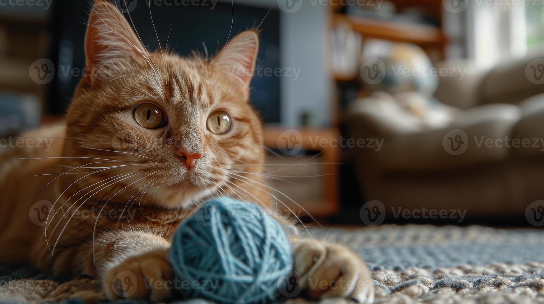 Cat playing yarn discount