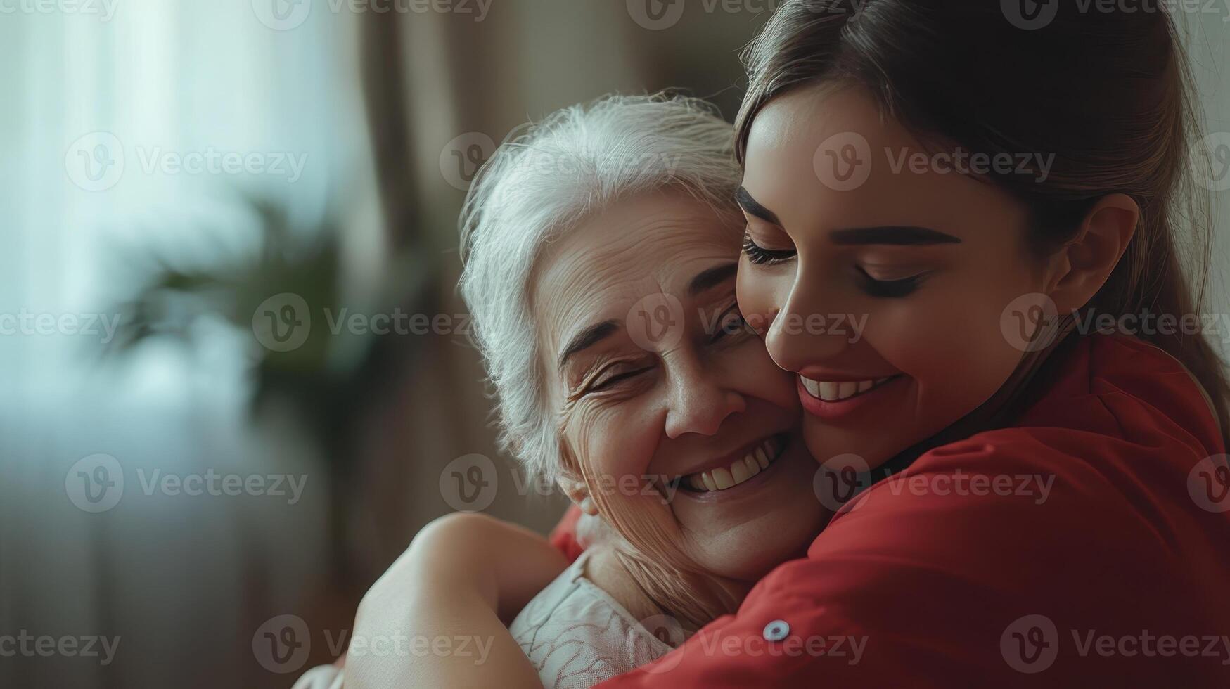 A joyful moment shared between two generations filled with love and affection photo