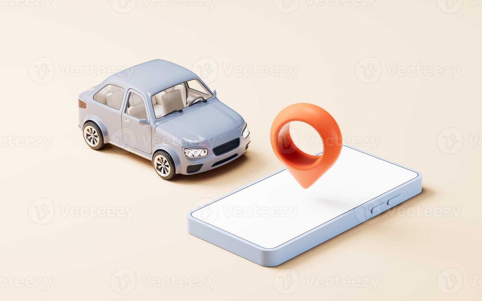 Realistic 3D style automobile car, 3d rendering. photo