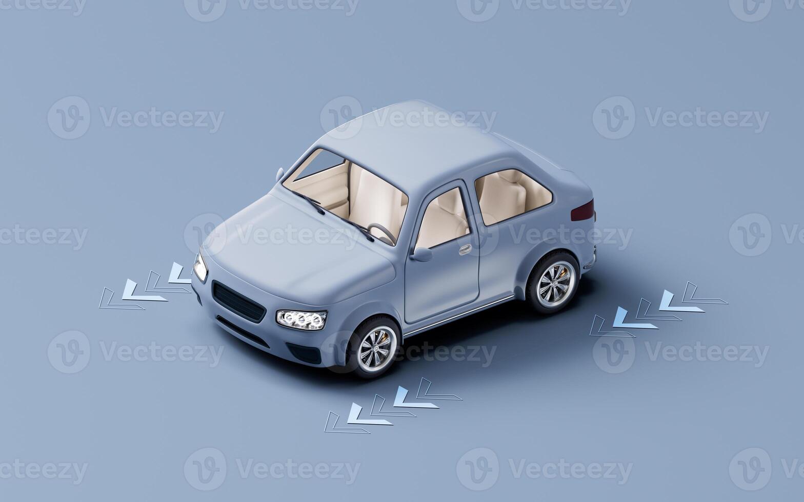 Realistic automobile car with automatic drive concept, 3d rendering. photo
