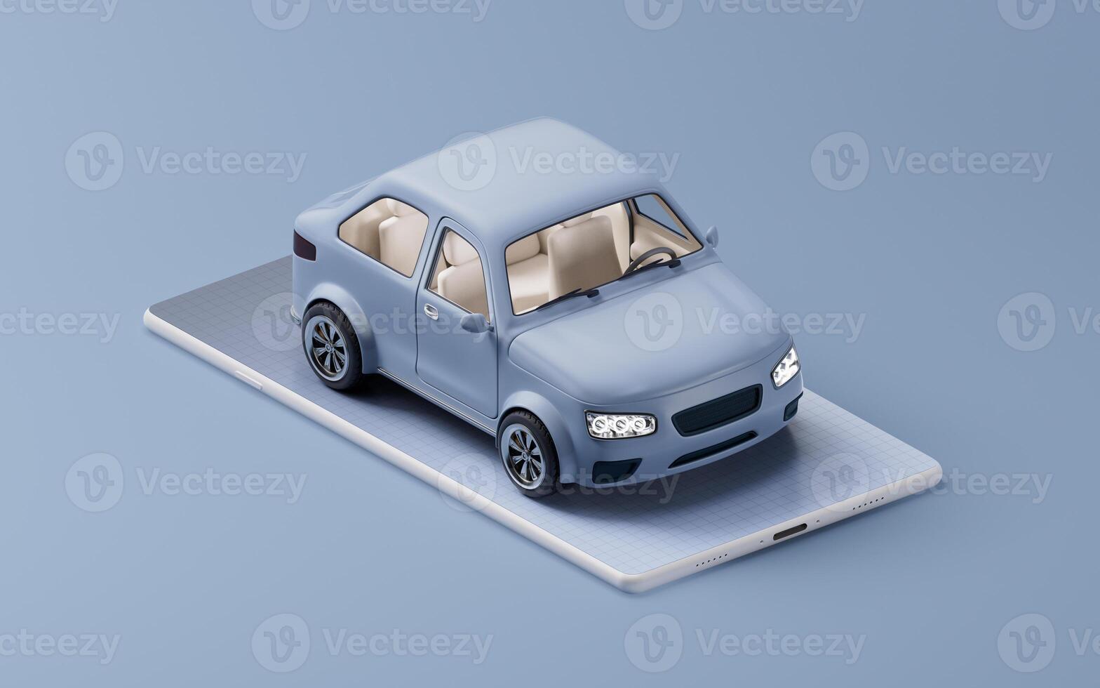 Realistic 3D style automobile car, 3d rendering. photo