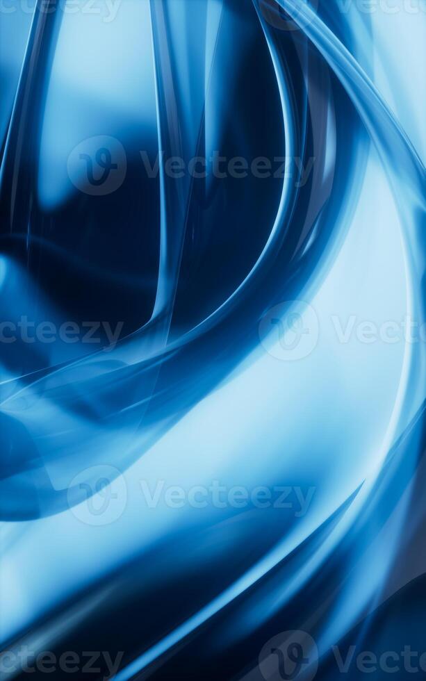 Dark transparent glass curves background, 3d rendering. photo