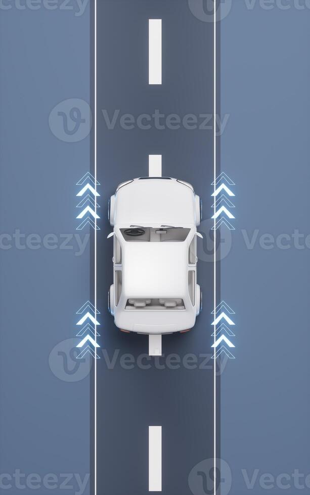 Realistic automobile car with automatic drive concept, 3d rendering. photo