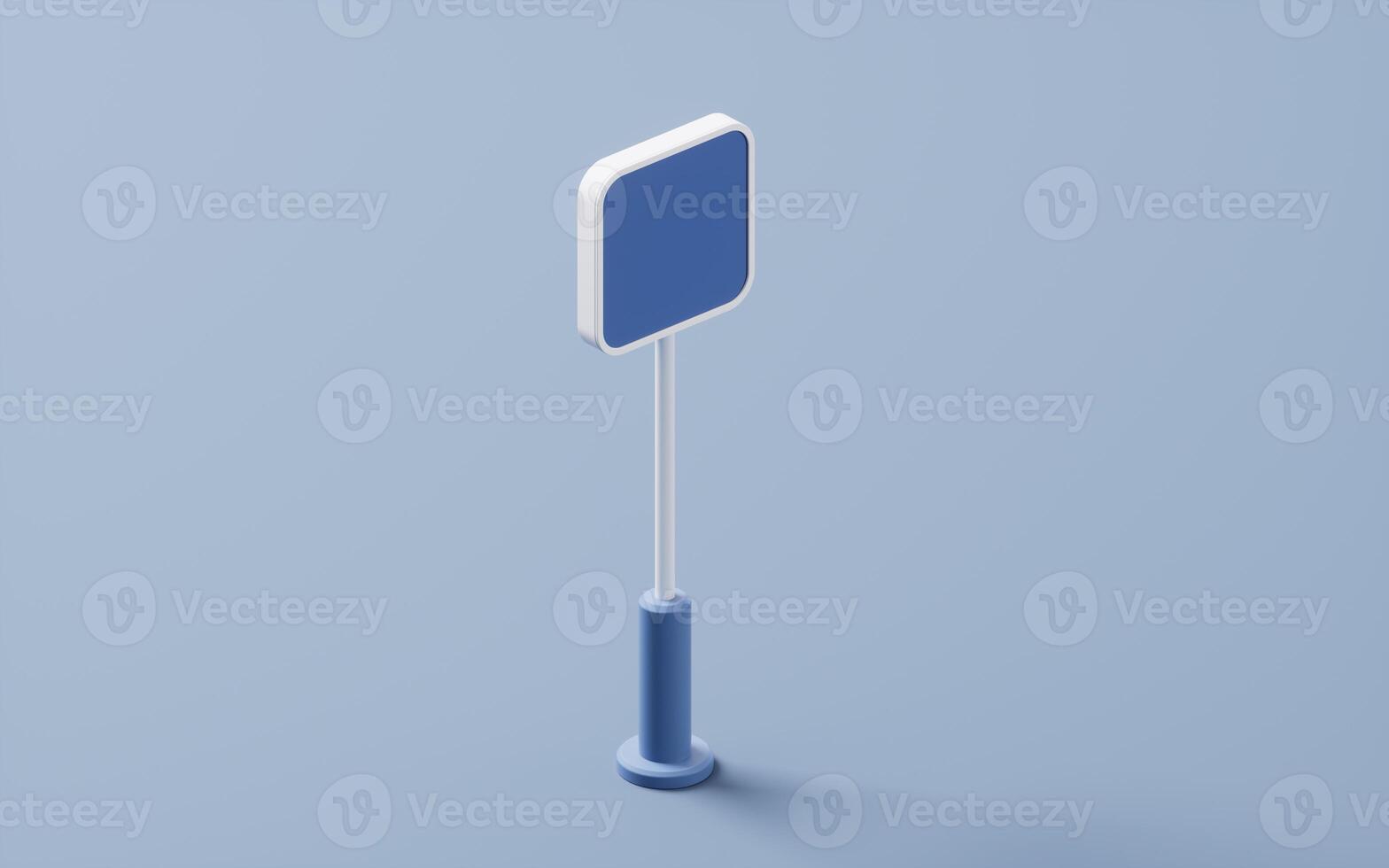 Blank blue signpost, 3d rendering. photo