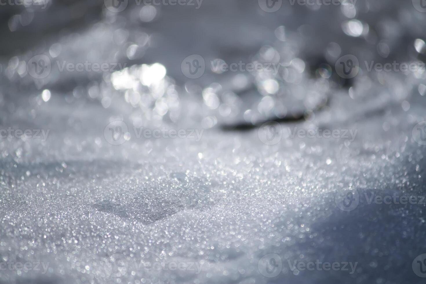 Detail of winter nature in countryside. Melting snow surface. photo
