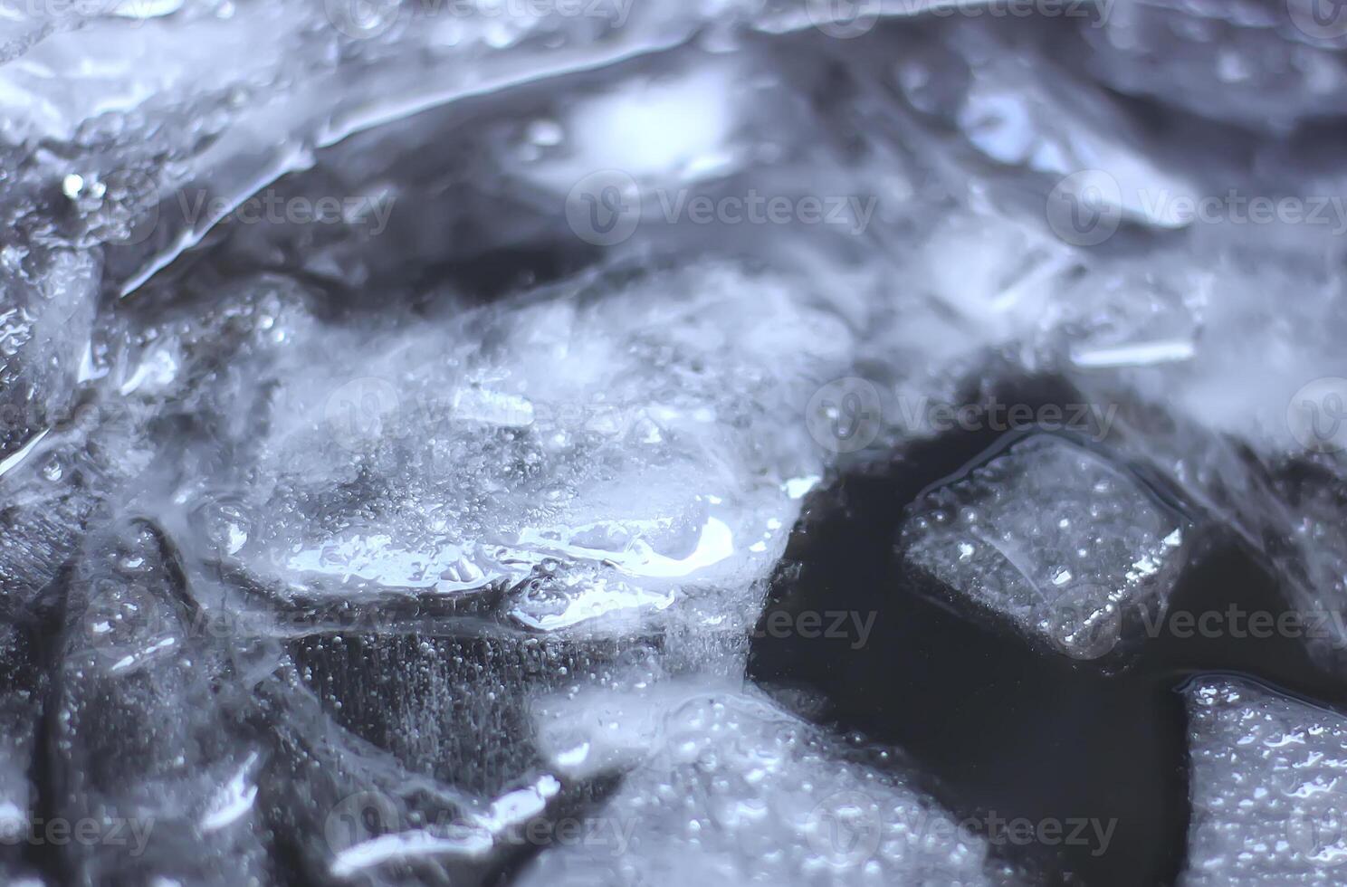 Melting ice surface close up photo