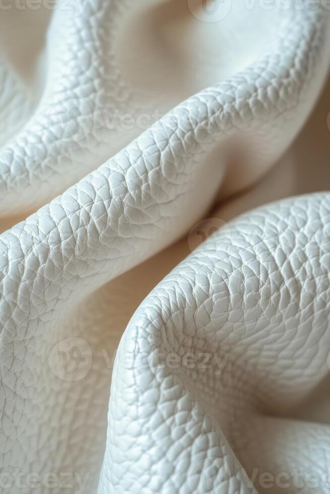 Soft White Leather Material Draped Elegantly on a Surface photo