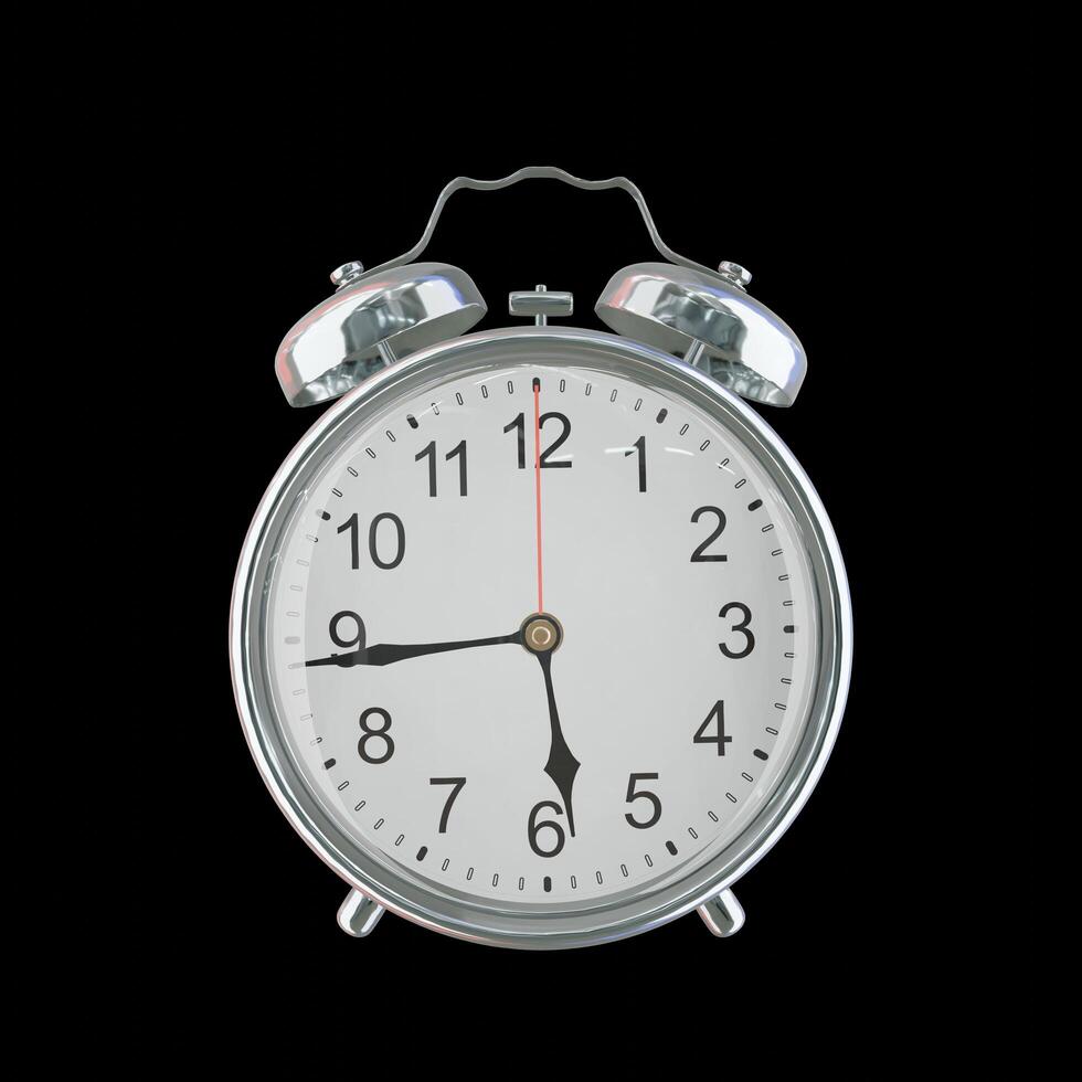 5h 44m PM or AM Vintage Steel Alarm Clock photo