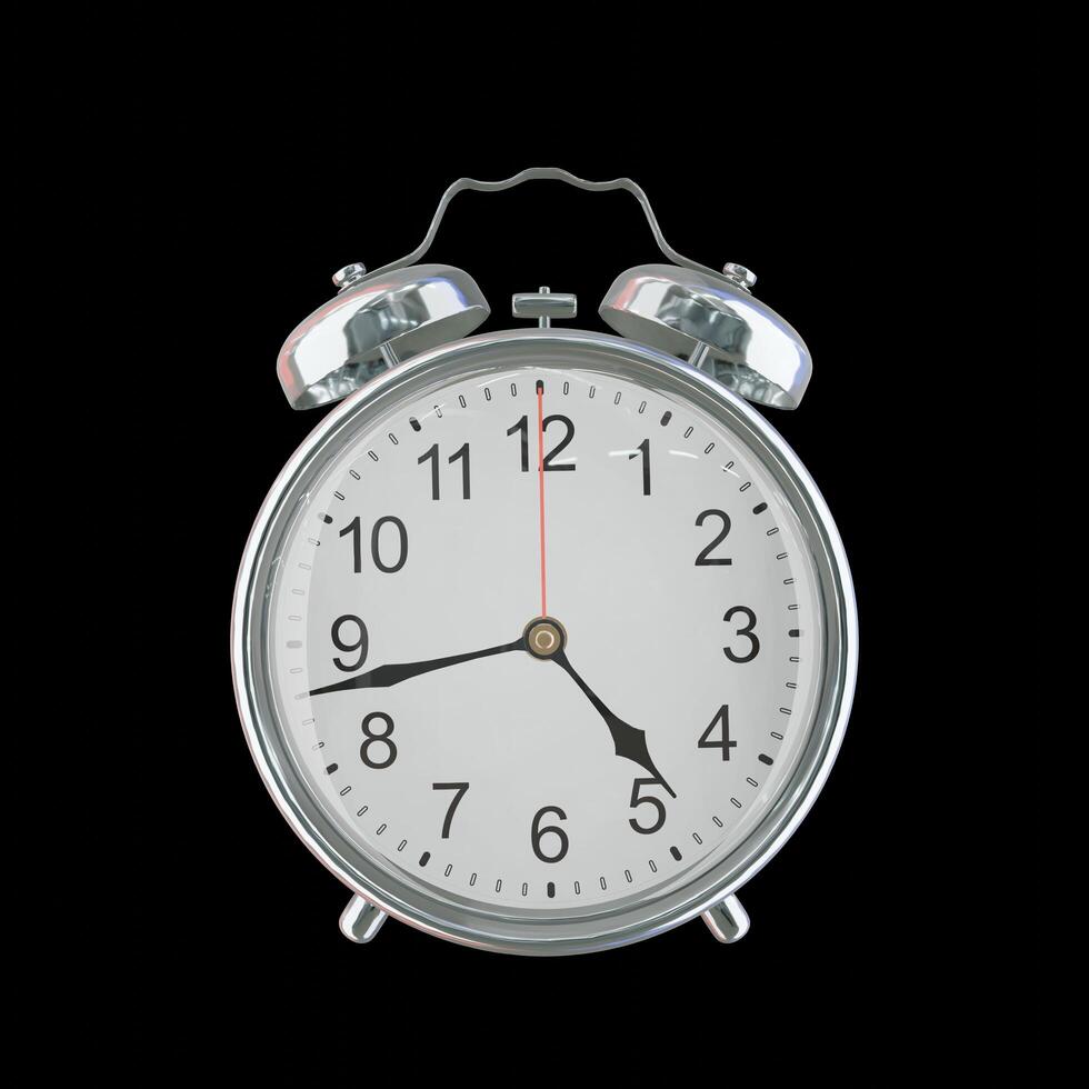 4h 43m PM or AM Vintage Steel Alarm Clock photo