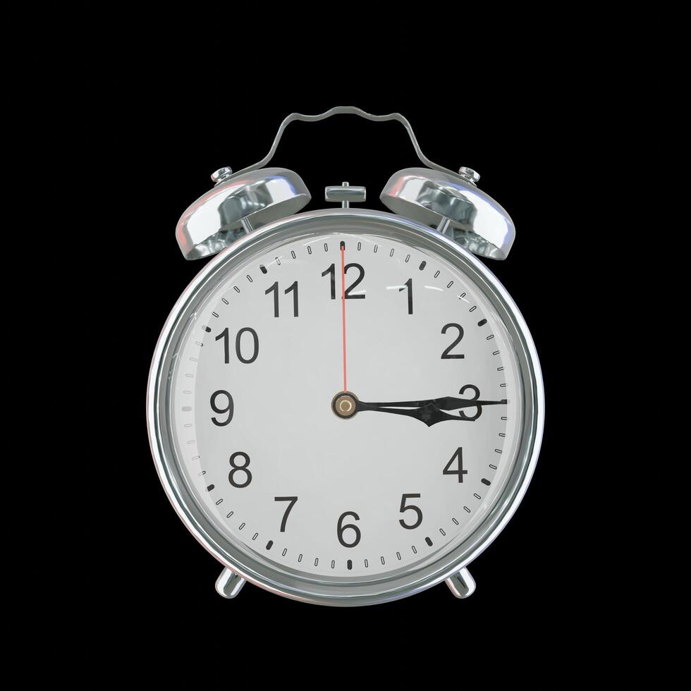 3h 15m PM or AM Vintage Steel Alarm Clock photo