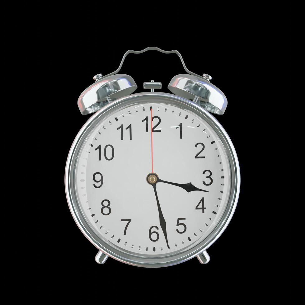3h 28m PM or AM Vintage Steel Alarm Clock photo