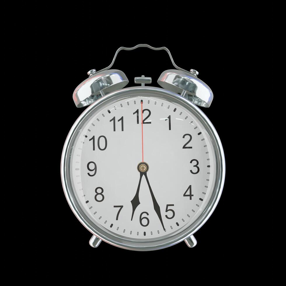 6h 27m PM or AM Vintage Steel Alarm Clock photo