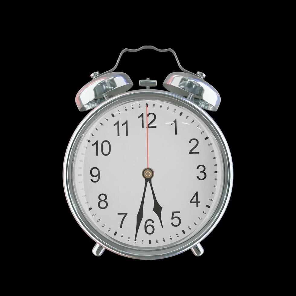 5h 32m PM or AM Vintage Steel Alarm Clock photo