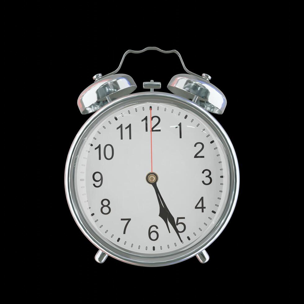 5h 26m PM or AM Vintage Steel Alarm Clock photo