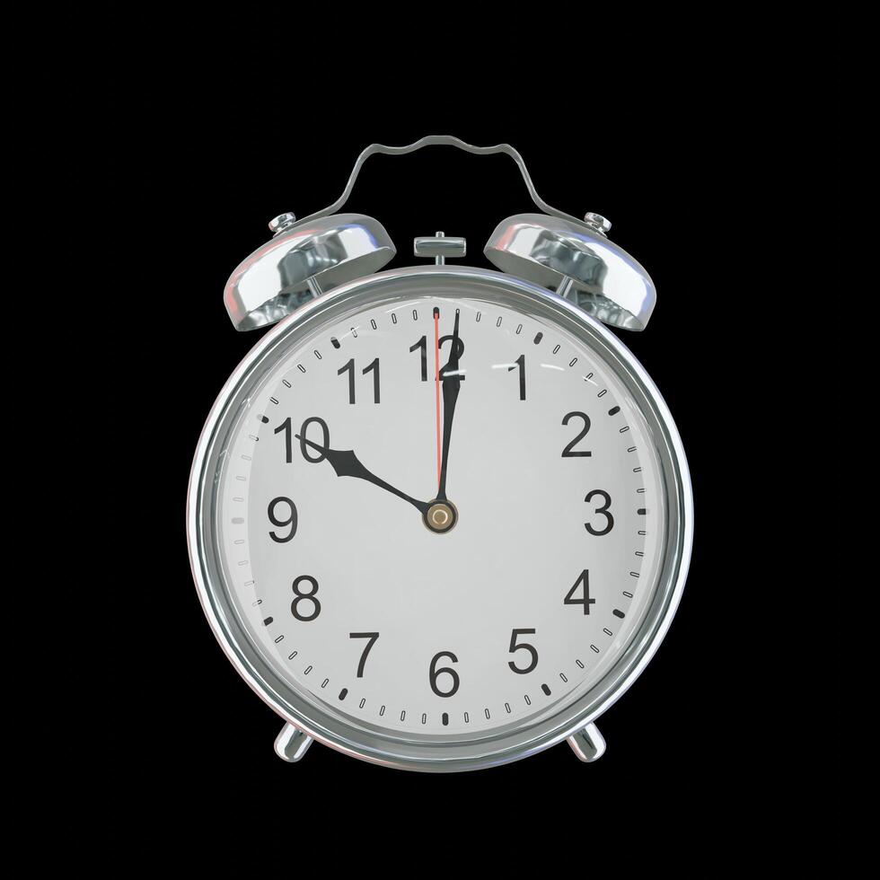 10h 01m PM or AM Vintage Steel Alarm Clock photo