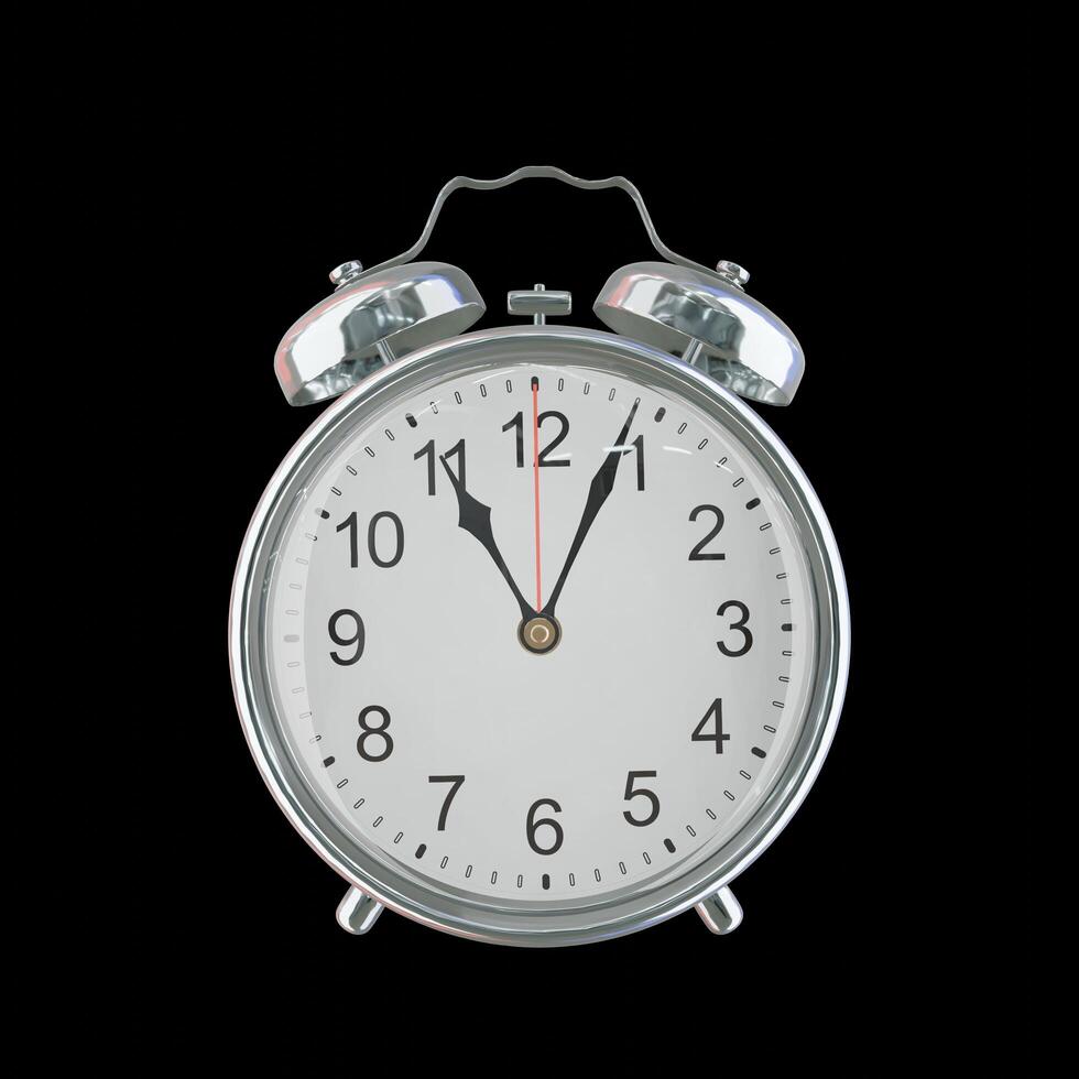 11h 04m PM or AM Vintage Steel Alarm Clock photo