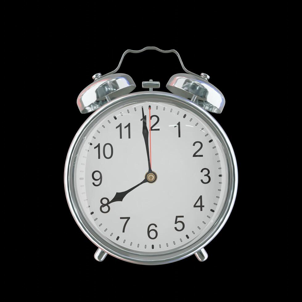 7h 59m PM or AM Vintage Steel Alarm Clock photo