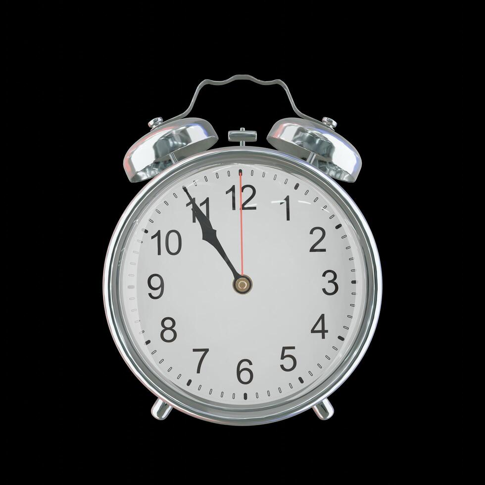 10h 55m PM or AM Vintage Steel Alarm Clock photo