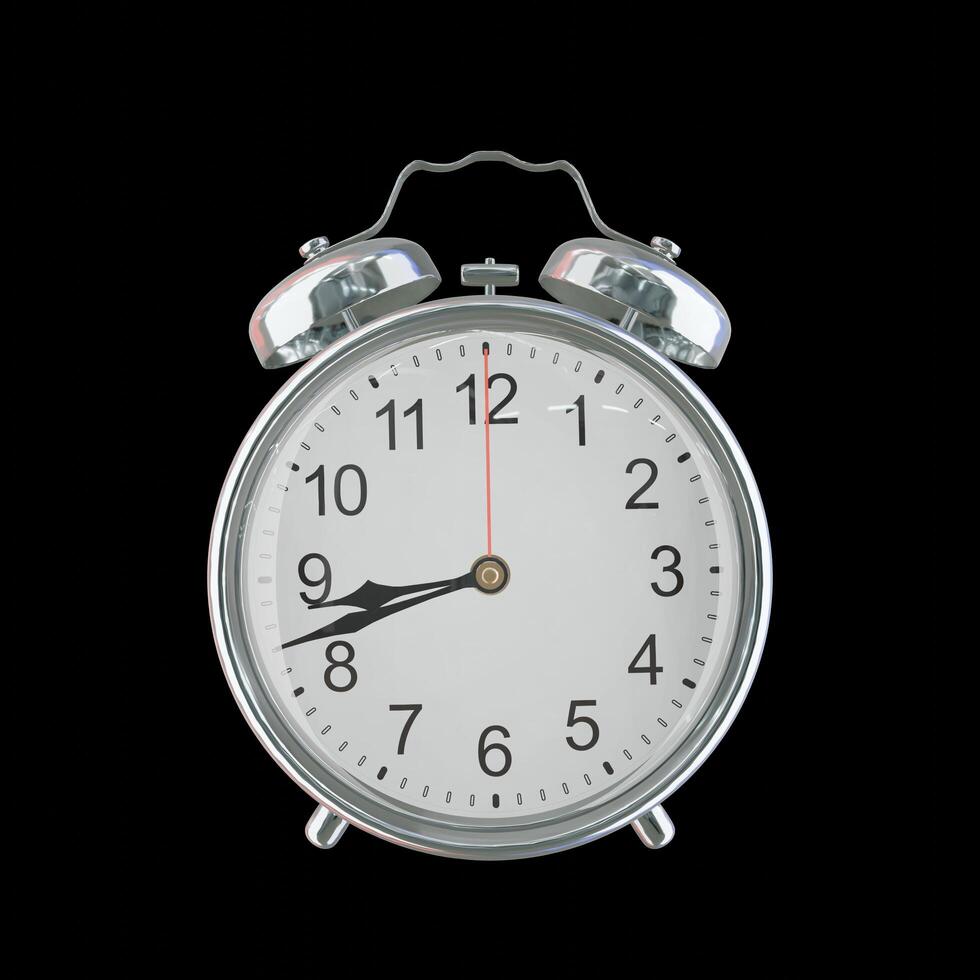 8h 42m PM or AM Vintage Steel Alarm Clock photo