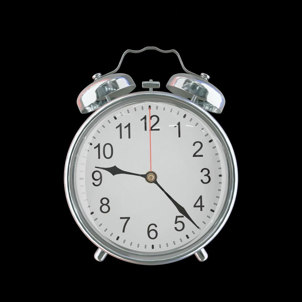 9h 23m PM or AM Vintage Steel Alarm Clock photo