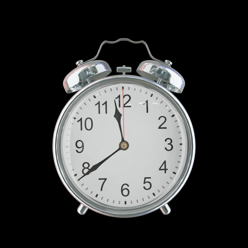 11h 39m PM or AM Vintage Steel Alarm Clock photo