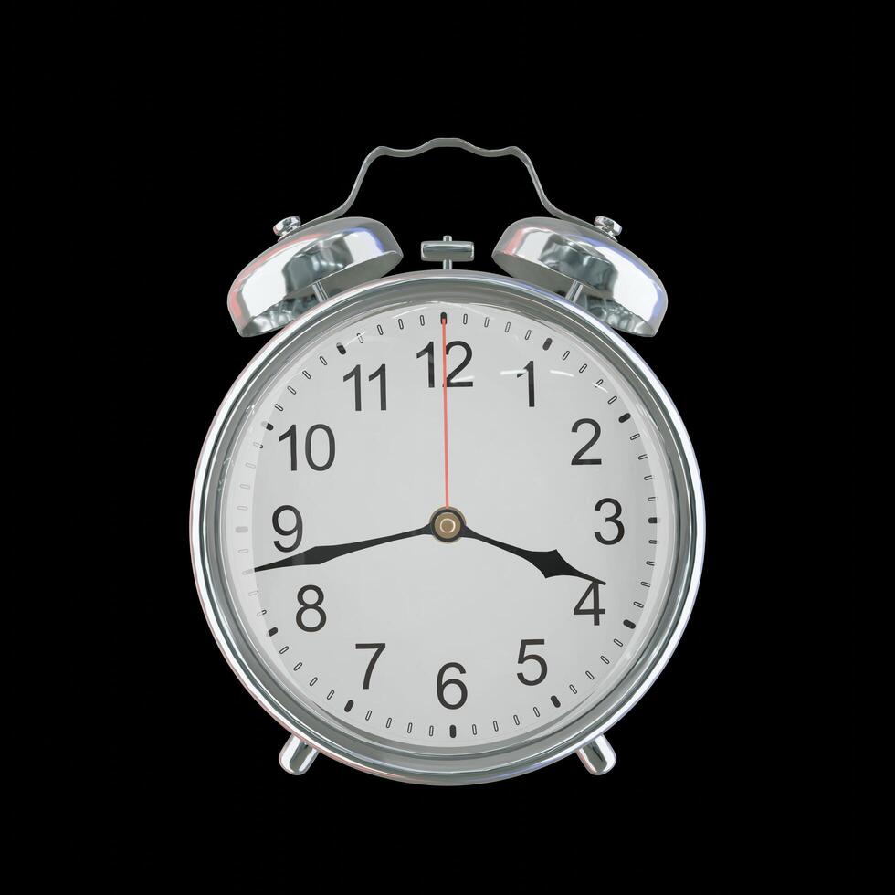 3h 43m PM or AM Vintage Steel Alarm Clock photo