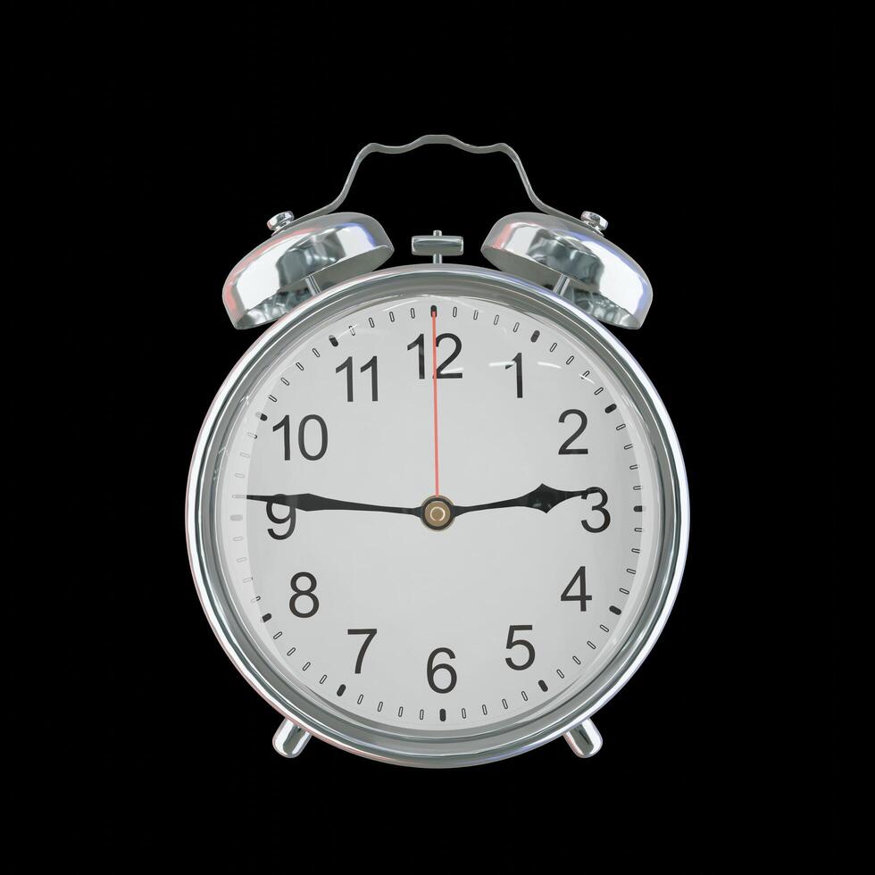 2h 46m PM or AM Vintage Steel Alarm Clock photo