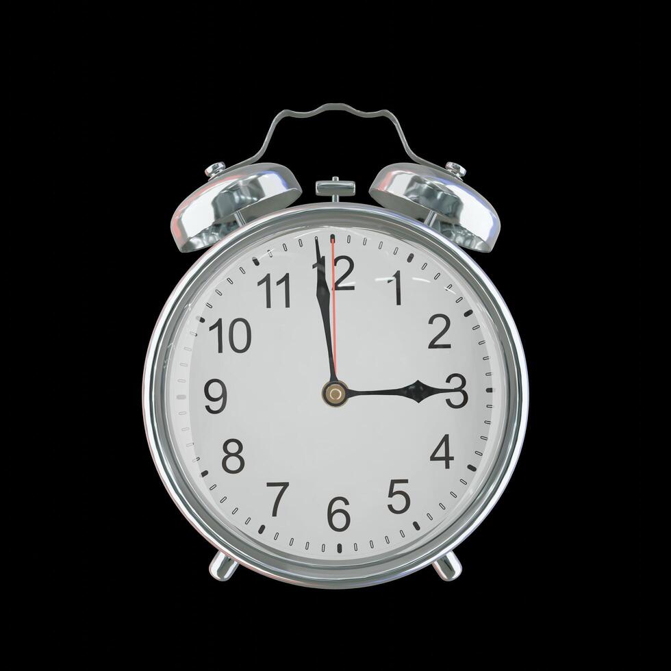 2h 59m PM or AM Vintage Steel Alarm Clock photo